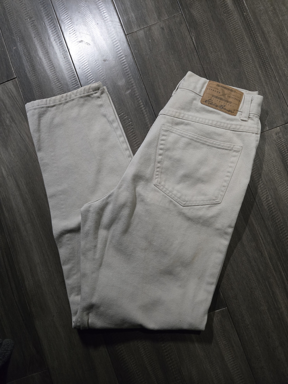 Vintage Eddie Bauer Beige Cotton Denim Mom Jean. 10